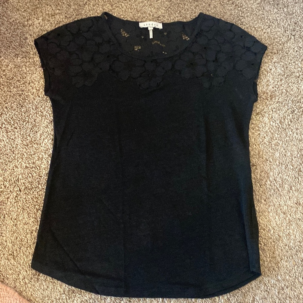Sandro lace sleeve top